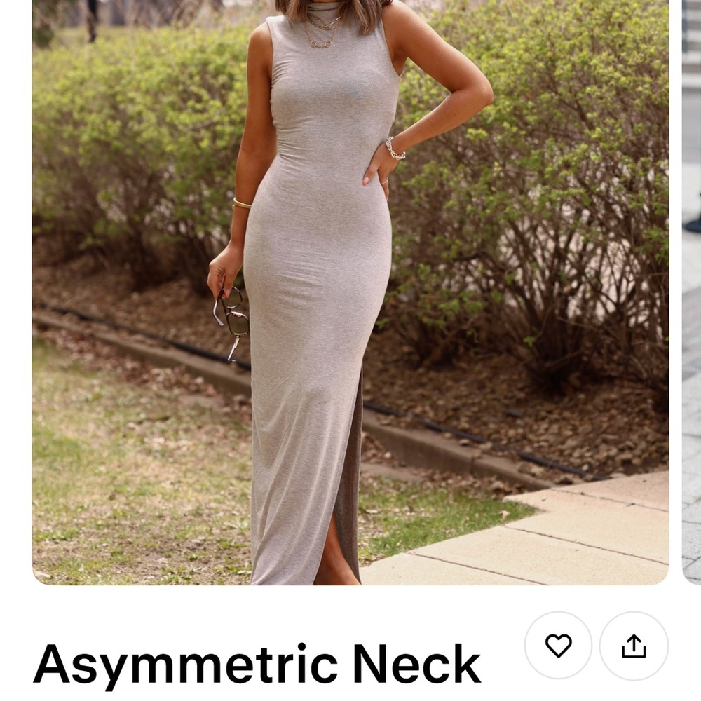 Elegant Gray Sleeveless Dress